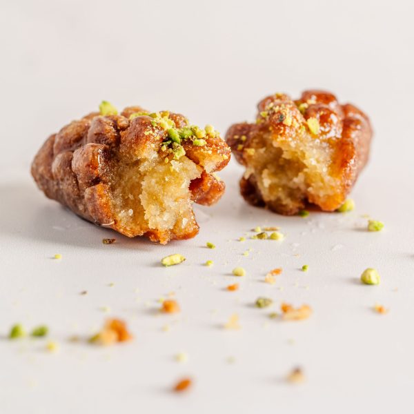 Maarcoon – Classic Lebanese fried semolina dough dessert dipped in syrup, crafted to order from our bakery in Sterling, Virginia